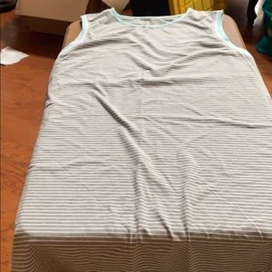 Belinda Sleeveless Casual Dress Gray Stripe NWT